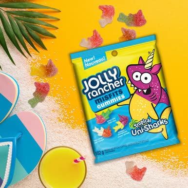 Jolly Rancher Misfits Tropical Uni Sharks Gummy Candy, 182g/6.4oz