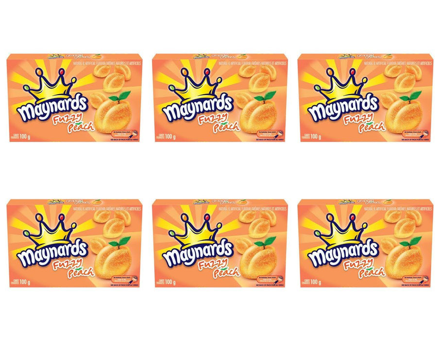 Maynards Fuzzy Peach Gummy Candy 100g Each, 6 Boxes