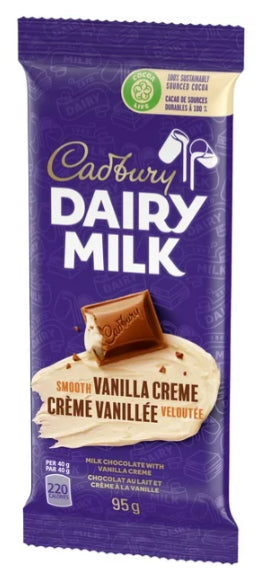 Cadbury Dairy Milk Smooth Vanilla Creme Chocolate Bar, 95g