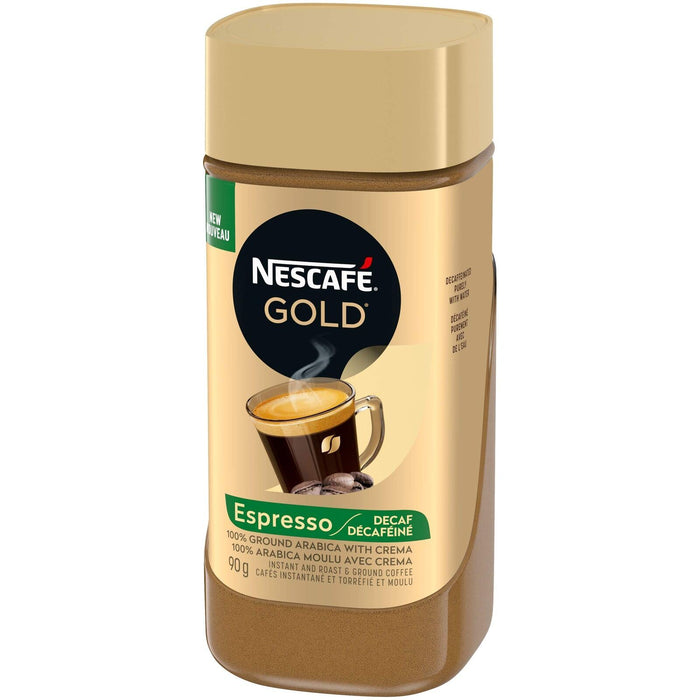 NESCAFE Gold Espresso Decaf Instant Coffee, 90g/3.2oz