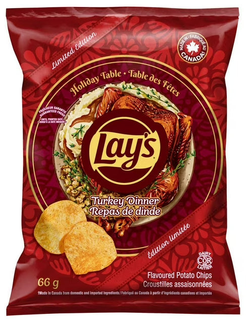 Lay's Turkey Dinner Flavoured Potato Chips, 66g