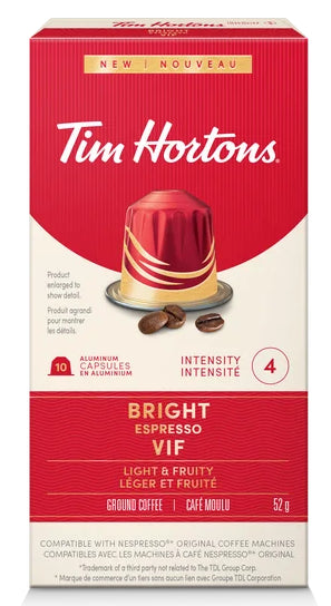 Tim Hortons Nespresso Compatible Capsules, Bright, 52g