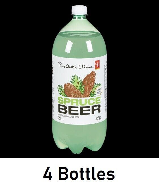 Presidents Choice Spruce Beer Soft Drink 2L Each 4 Bottles