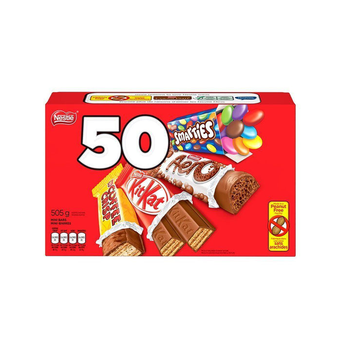 Nestle Snack Size, Kit Kat, Aero, Coffee Crisp, Smarties, 505g 50 Mini Bars