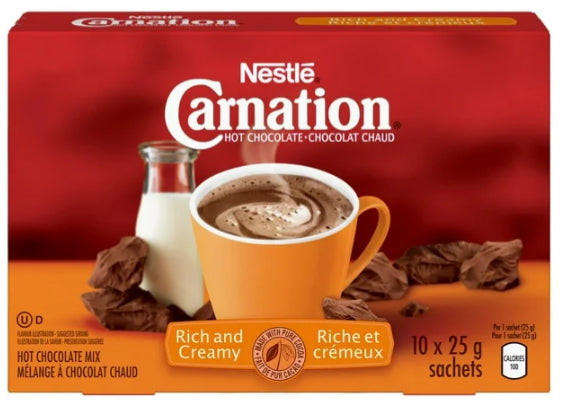 Nestle Carnation Hot Chocolate Rich and Creamy 10 x 25g