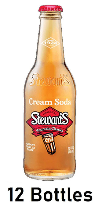 Stewart's Cream Soda, 12 fl oz Each 12 Glass Bottles