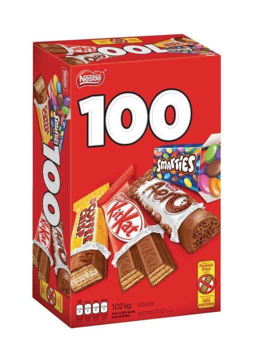 Nestle Chocolate Bars Variety Pack Snack Size 100 Count 1.02Kg