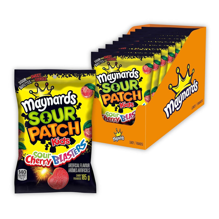 Maynards Sour Patch Kids Sour Cherry Blasters, 185g, 9 Count {Canadian Product}