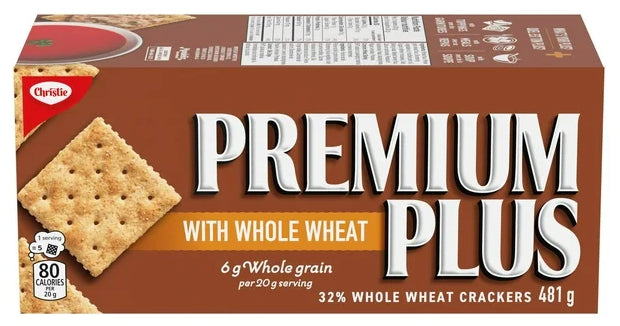 Premium Plus Whole Wheat Salted Top Crackers, 481g