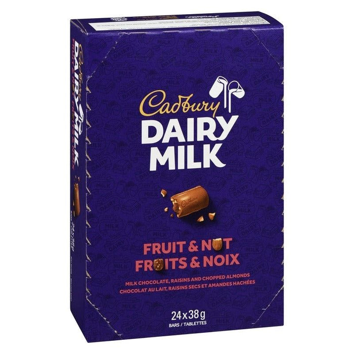 Cadbury Dairy Milk Fruit and Nut Chocolate Bars Case, 24x38g