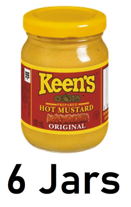 Keen's Original Hot Mustard 100ml Each 6 Jars Made In Canada