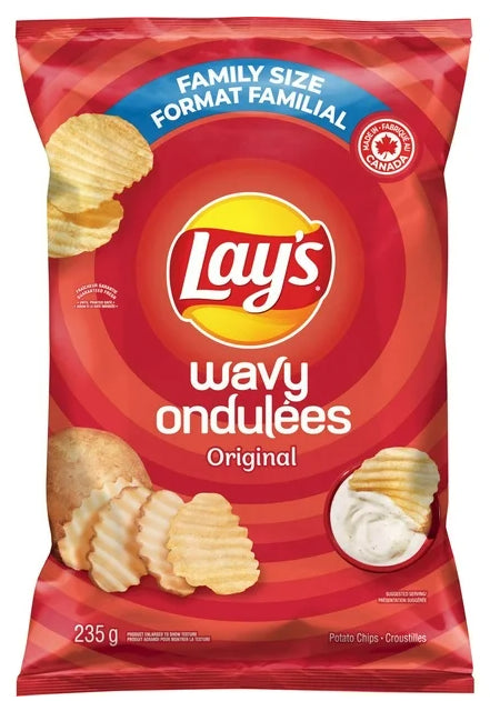 Lay's Wavy Original Potato Chips, 220g