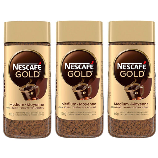 Nescafe Gold Instant & Roast & Ground Coffee 100g/3.5oz Each 3 Jars - CanadaGrocery