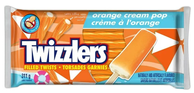 TWIZZLERS Orange Cream Pop Filled Twists Candy, 311g