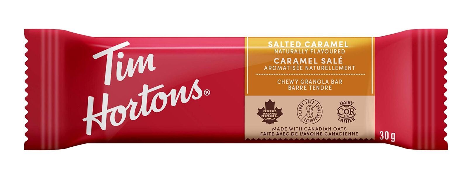 Tim Hortons Salted Caramel Granola Bars, Peanut Free, 5 Count