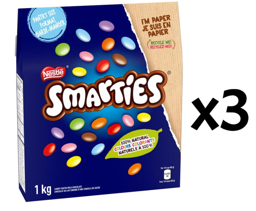 Nestle Smarties Candy Covered Chocolate From Canada 1kg 2.2lbs Each 3 Count