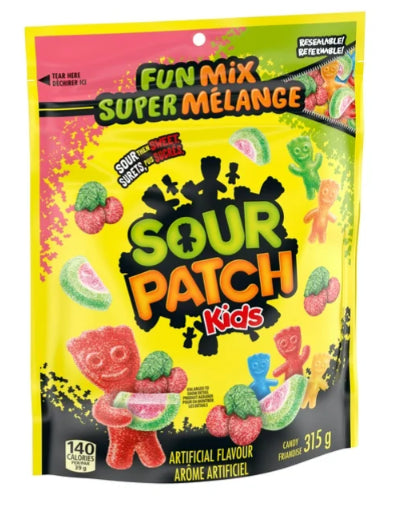 Sour Patch Kids, Fun Mix Candy, Variety Pack, Resealable Bag, Gummy Candy, 315g