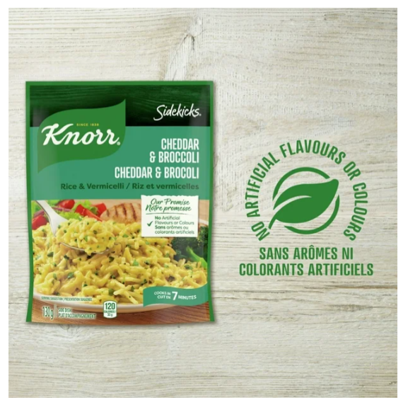 Sidekicks Rice Knorr Sidekicks Cheddar & Broccoli Rice Side Dish, 130g