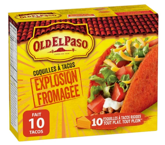 Old El Paso Stand n Stuff Taco Shells, Cheesy Blasted, Gluten Free, 10 Count, 153g