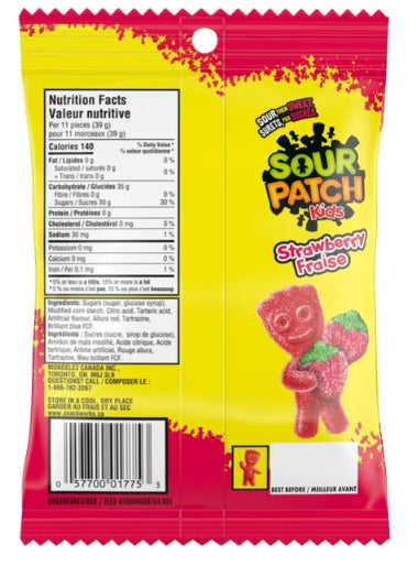 Sour Patch Kids, Strawberry Candy, Gummy Candy, Sour Candy, 154g