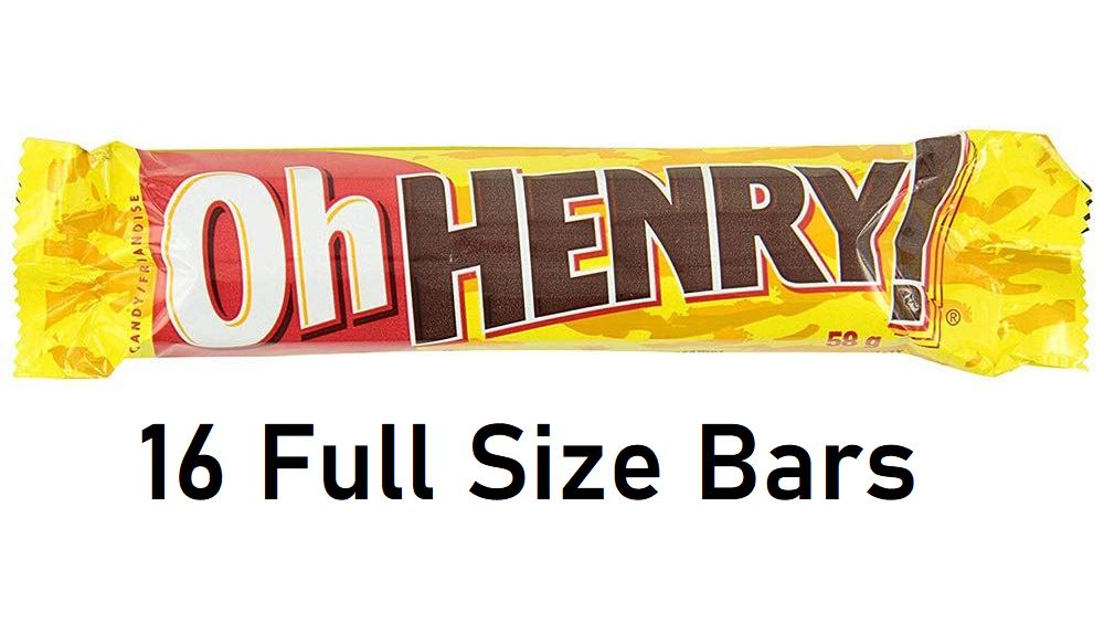 Oh Henry! Chocolate Candy Bars 58g Each 16 Full Size Bars