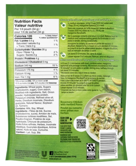 Knorr Sidekicks Butter & Herb Pasta Side Dish, 136g