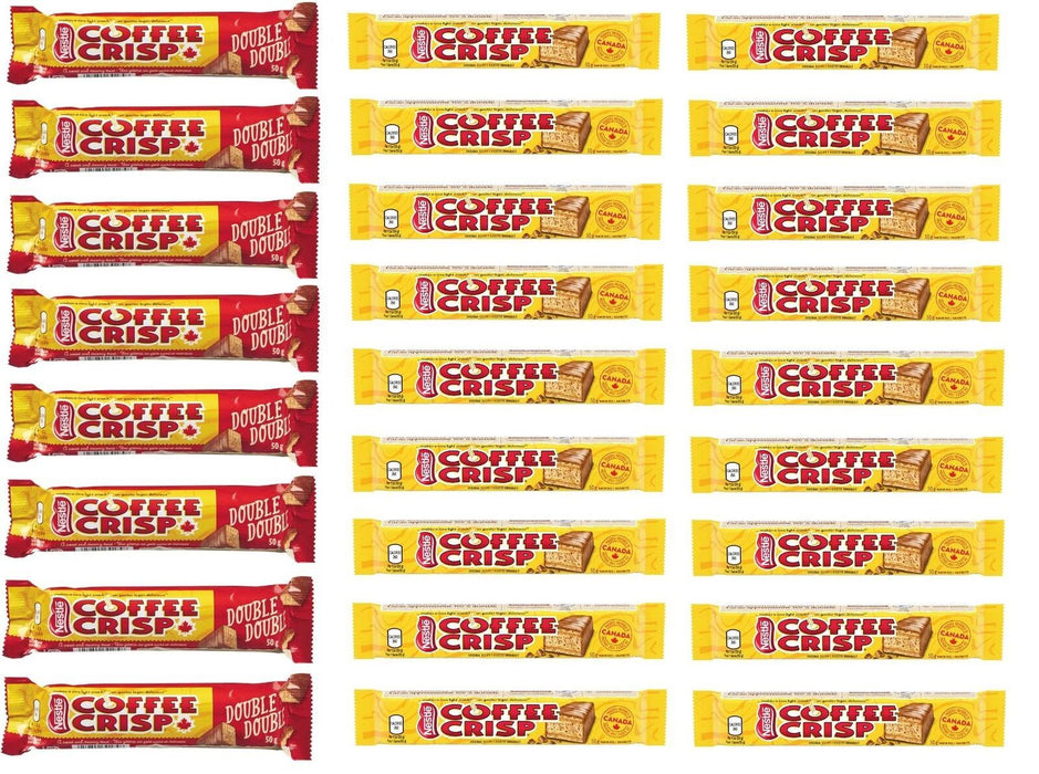 16 Coffee Crisp and 8 Coffee Crisp Double Double 52g Each (24 Bars)