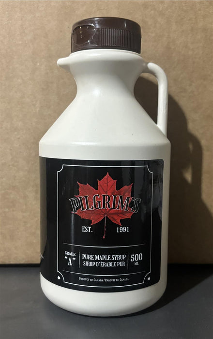 Pilgrim's Unblended, Small Batch, Single Source Canadian Maple Syrup, 500ml Bottle (1 Pint) - CanadaGroceryStore