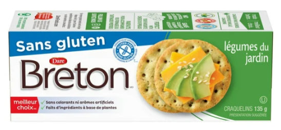 Dare Breton Gluten Free Garden Vegetable Crackers, 135g