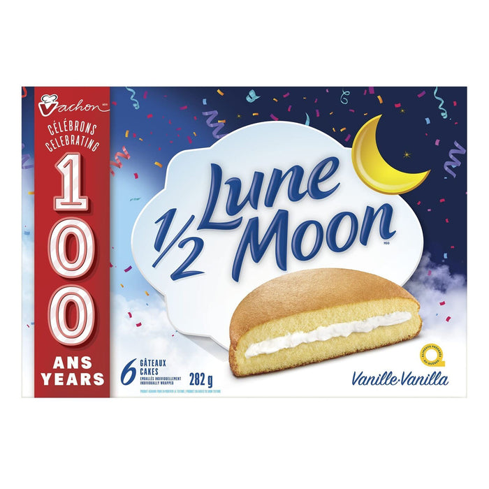 VACHON Half Moon, Fluffy Vanilla Cakes, 282g/9.9oz, 6 cakes