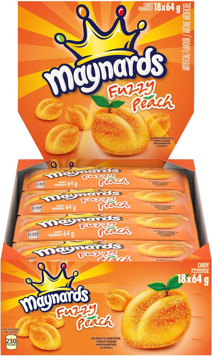 Maynards Fuzzy Peach Gummy Candies 64g Each 18 Bags