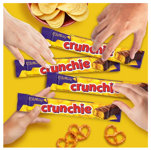 Cadbury Crunchie Chocolate Candy Bars, Multipack, Pack of 4, 176g