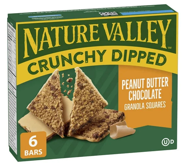 Nature Valley Crunchy Dipped Peanut Butter Chocolate Granola Squares, 6 ct, 132g