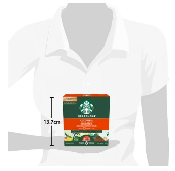 Starbucks Coffee Pods Single-Origin Coffee Colombia Nespresso Vertuo 8 Capsules 100 g