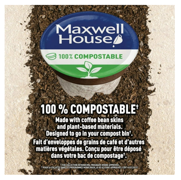 Maxwell House House Blend Coffee 100% Compostable Pods, 12 Pods, 117g