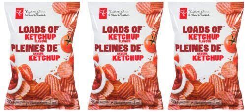 President's Choice Potato Chips, Loads of Ketchup, 200 Grams/7.05oz 3 BAGS