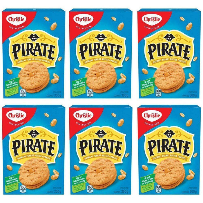 Christie Pirate Oatmeal Peanut Butter Cookies 300g/10.6oz, 6 BOXES