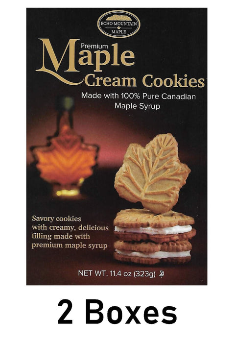 Echo Mountain Maple Cream Cookies, 100% Canadian Maple Syrup 11.4oz Each 2 Boxes