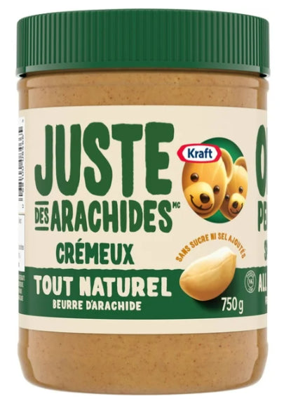 Kraft Only Peanuts All Natural Smooth Peanut Butter, 750g