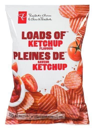 President's Choice Loads of Ketchup Potato Chips, 200g/7oz Each 2 Bags