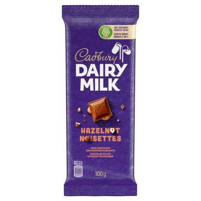 Cadbury Dairy Milk Chocolate Hazelnut Chocolate Bars, 100g/3.5oz