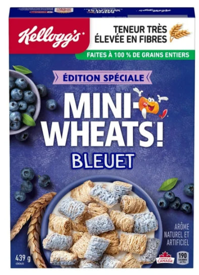 Kellogg's Mini-Wheats Cereal, Blueberry Flavor, 439g