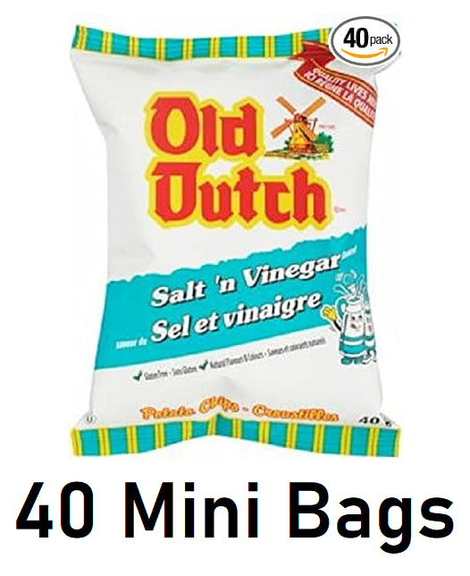 Old Dutch Salt Vinegar Potato Chips 40g Each 40 Mini Bags