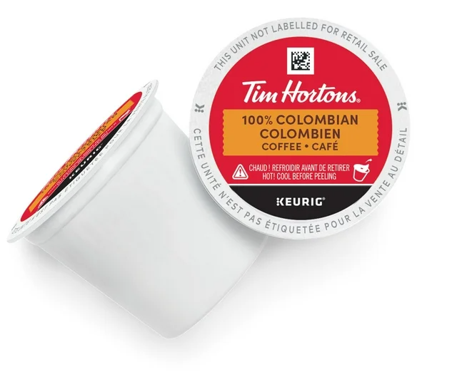 Tim Hortons 100% Colombian Dark Medium Roast Coffee, Keurig K-Cups,12c