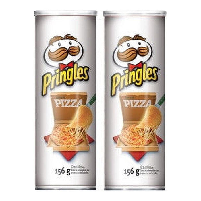 Pringles Potato Chips, Pizza Flavour, 156g/5.50oz Each 2 Cans