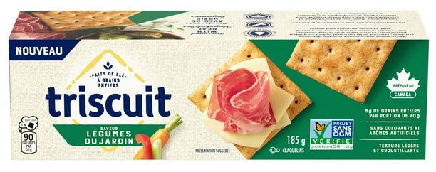 Triscuit, Garden Vegetable Crackers, Light and Crispy Texture, 185g