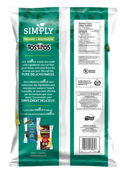 Tostitos Simply Organic Tortilla Chips Yellow Corn 240g