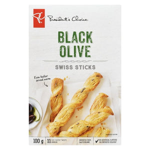 President's Choice Black Olive Swiss Sticks, 100g