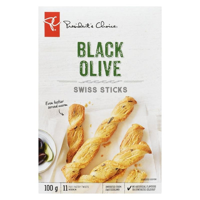 President's Choice Black Olive Swiss Sticks, 100g