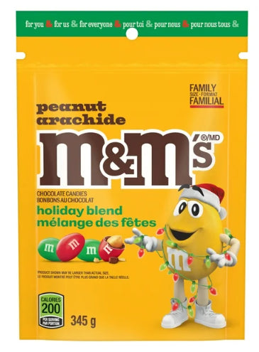 M&M'S, Christmas Peanut Milk Chocolate Red & Green Bowls, Holiday Blend, 345g